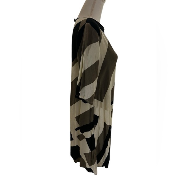 Anthropologie Bel Kazan black & tan color block shift mini Dress Size Medium - Picture 6 of 8